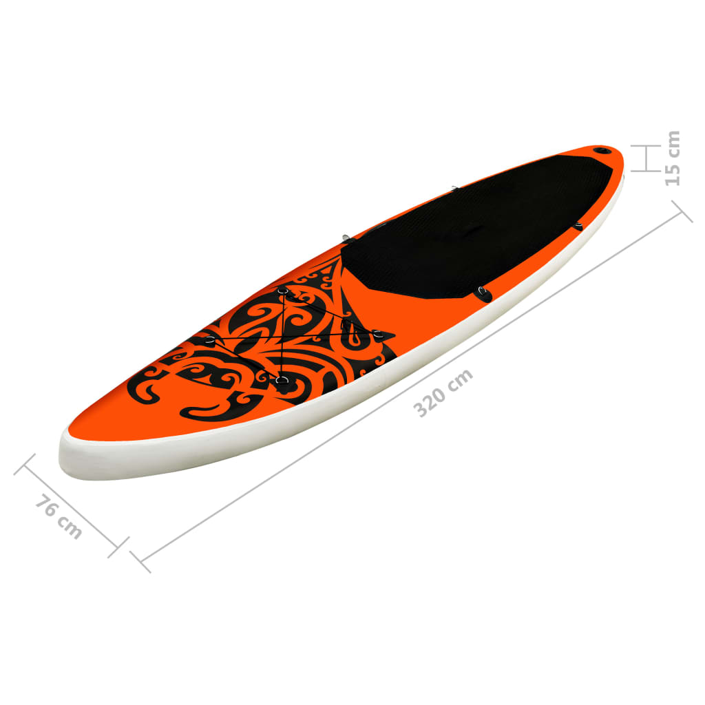 vidaXL Inflatable Stand Up Paddleboard Set 320x76x15 cm Orange