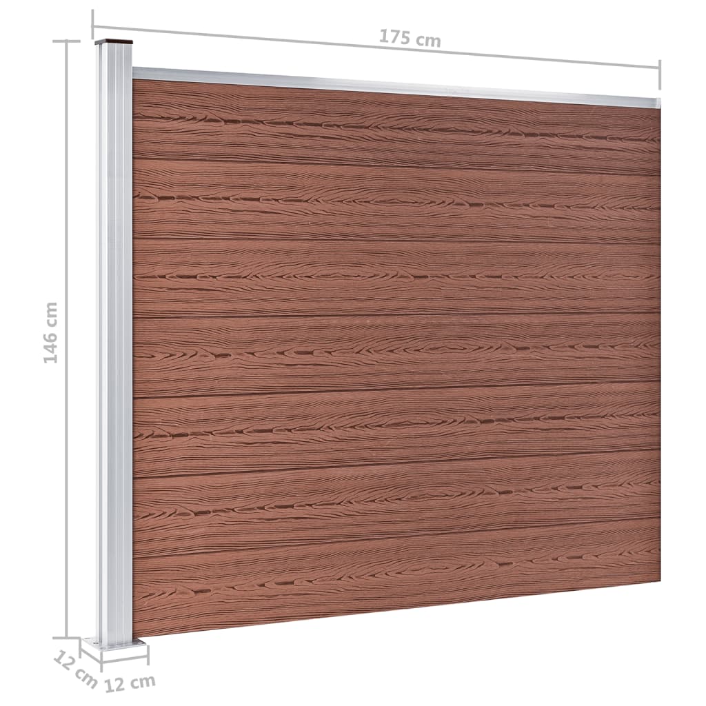 vidaXL Fence Panel WPC 175x146 cm Brown