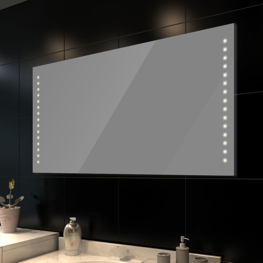 Bath Mirror with LED Lights Wall 100 x 60 cm