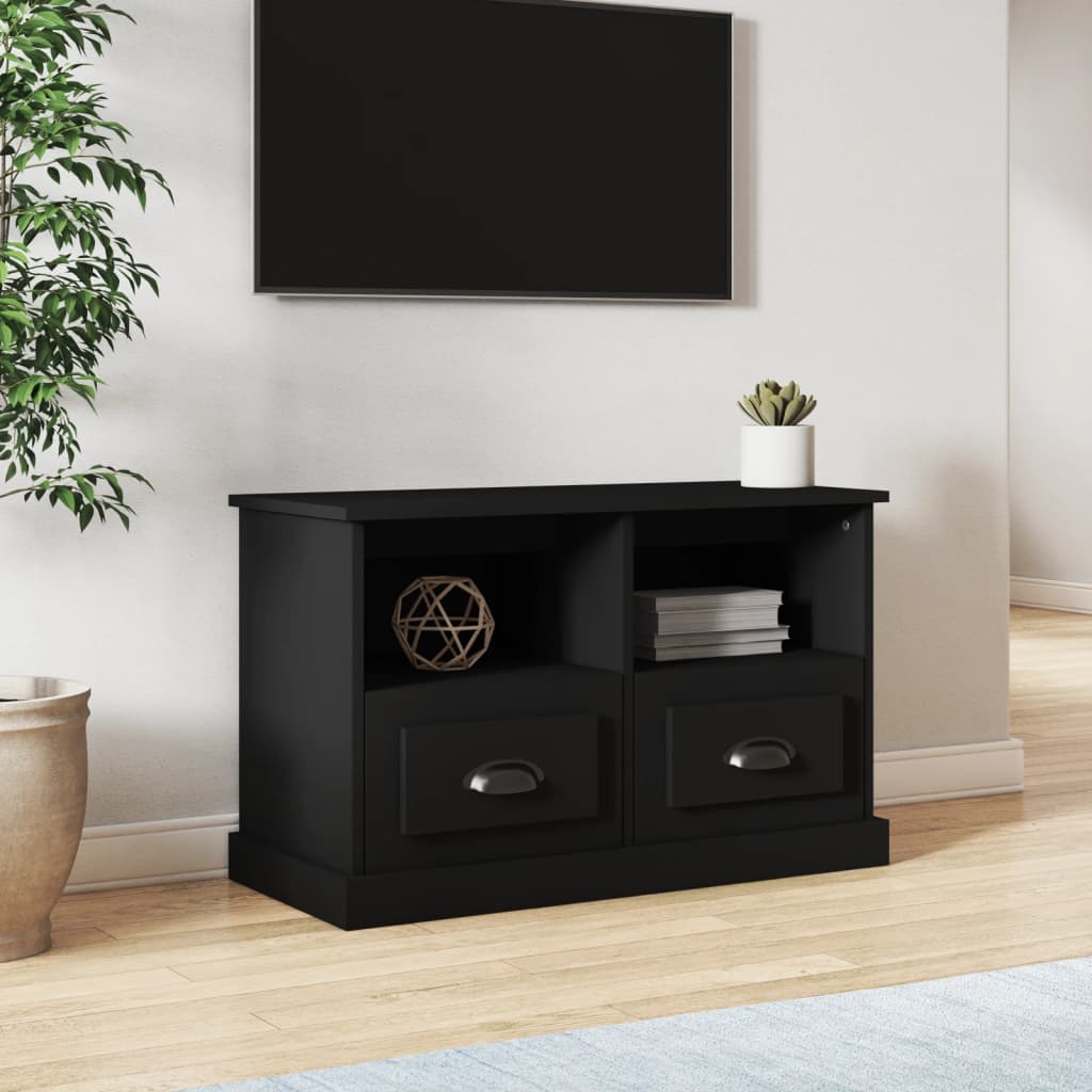 vidaXL TV Cabinet Black 80x35x50 cm Engineered Wood