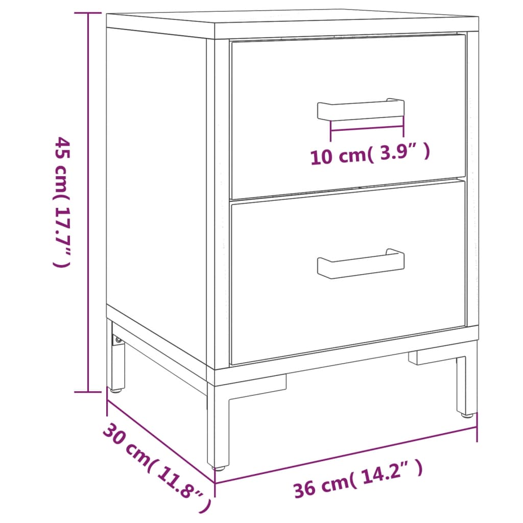 vidaXL Bedside Cabinets 2 pcs 36x30x45 cm Solid Wood Pine