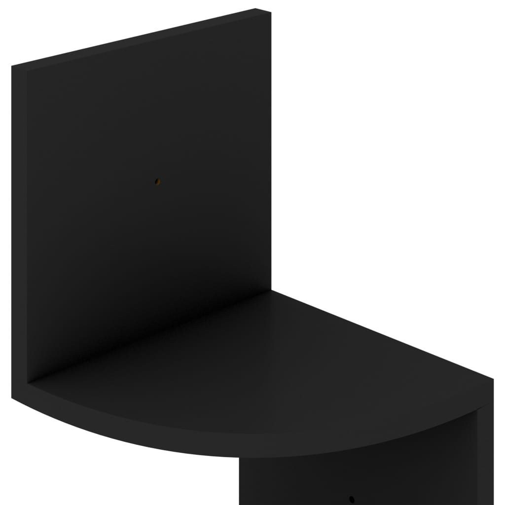 vidaXL Wall Corner Shelf Black 19x19x123 cm Chipboard