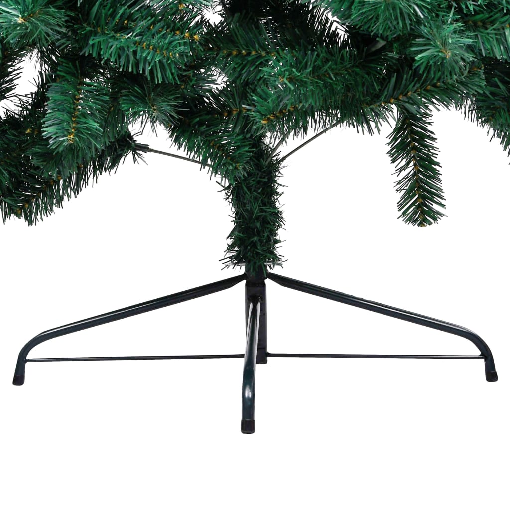 vidaXL Artificial Half Pre-lit Christmas Tree with Stand Green 210 cm PVC