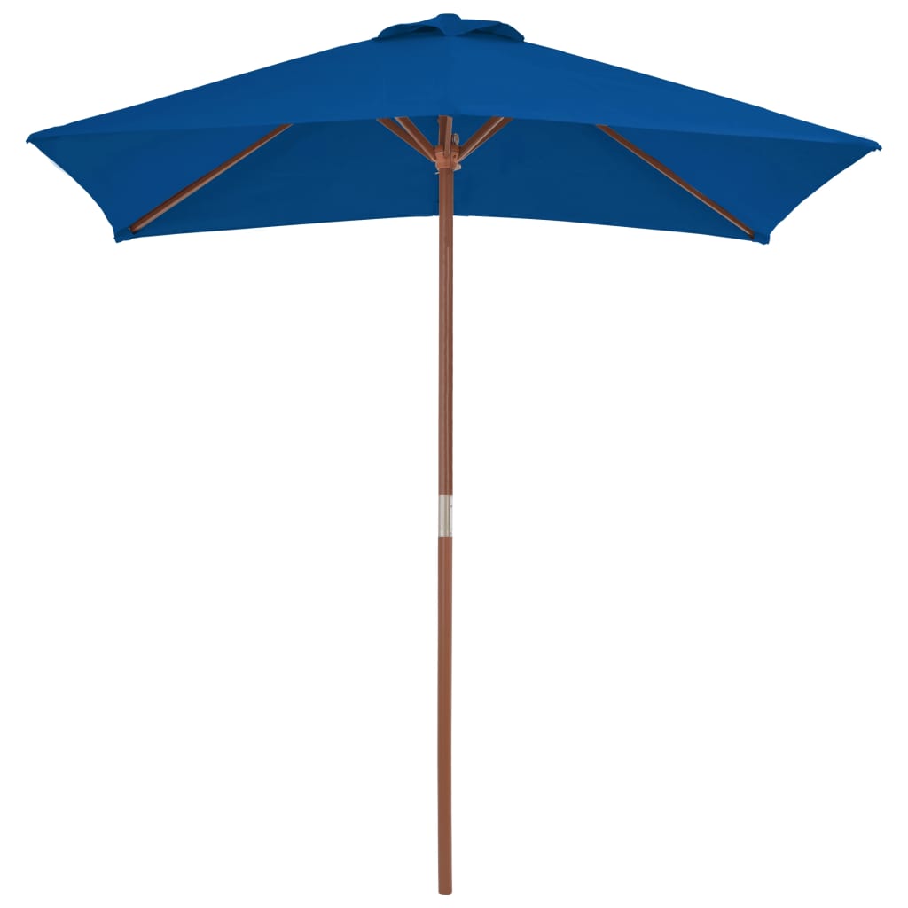 vidaXL Outdoor Parasol with Wooden Pole Blue 150x200 cm