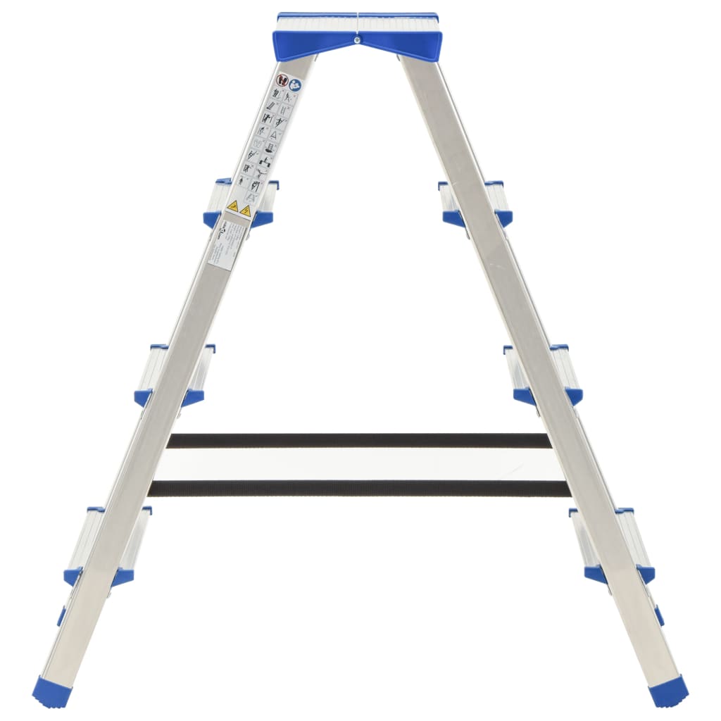 vidaXL Aluminium Double-Sided Step Ladder 4 Steps 90 cm