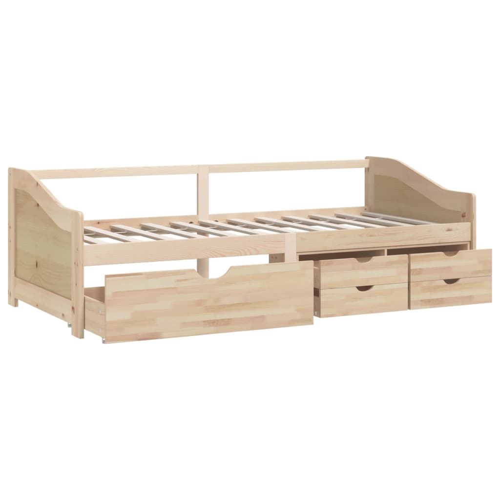 vidaXL 3-Seater Day Bed with Drawers Solid Pinewood 90x200 cm