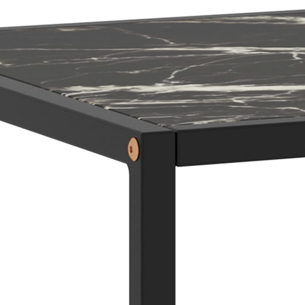 vidaXL Coffee Table Black with Black Marble Glass 100x50x35 cm