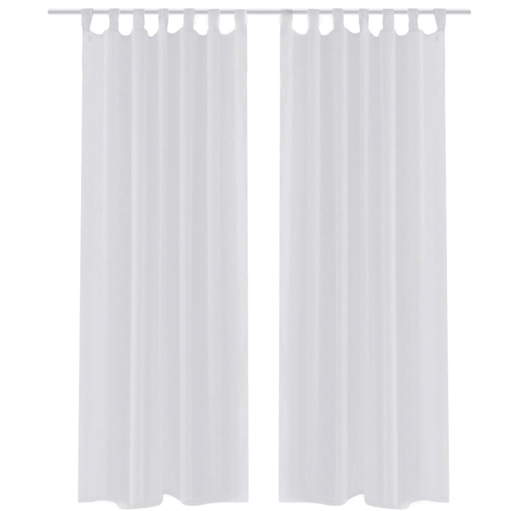 White Sheer Curtain 140 x 225 cm 2 pcs