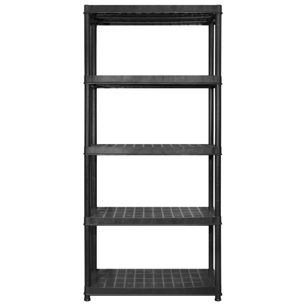 vidaXL Storage Shelf 5-Tier Black 170x40x185 cm Plastic