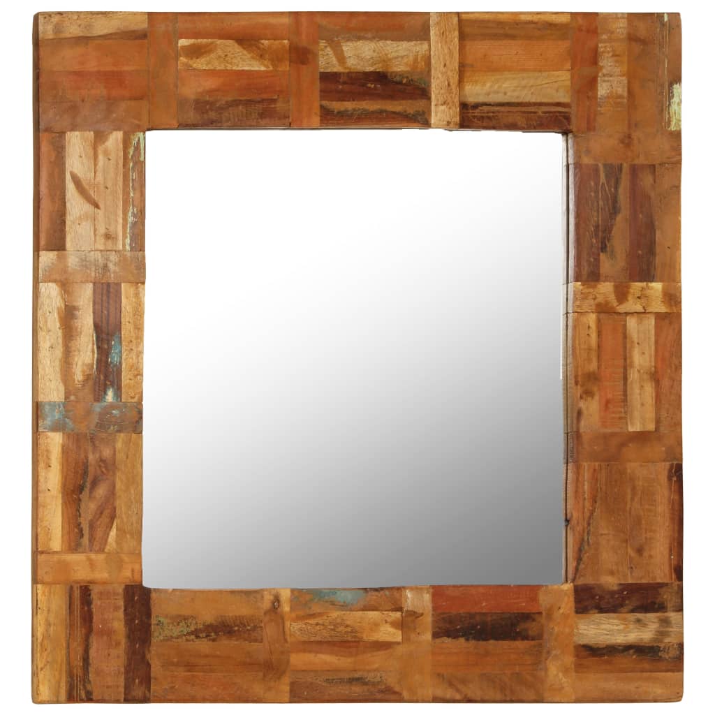 vidaXL Wall Mirror Solid Reclaimed Wood 60x60 cm