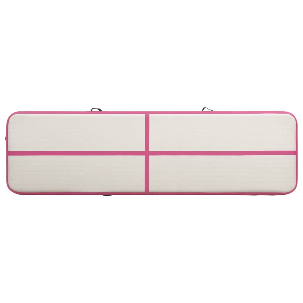 vidaXL Inflatable Gymnastics Mat with Pump 800x100x15 cm PVC Pink