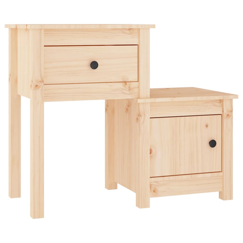 vidaXL Bedside Cabinet 2 pcs 79.5x38x65.5 cm Solid Wood Pine