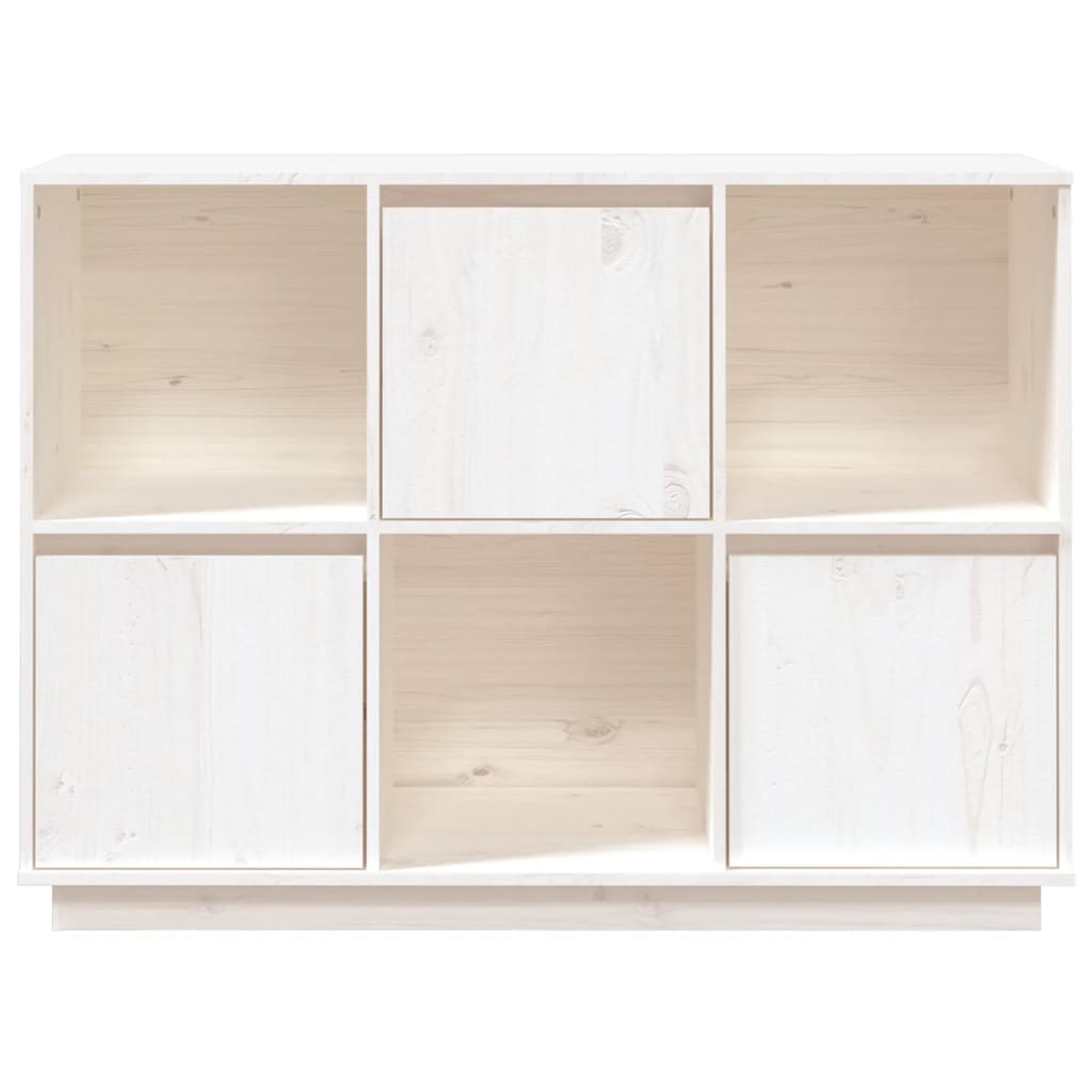 vidaXL Sideboard White 110.5x35x80 cm Solid Wood Pine