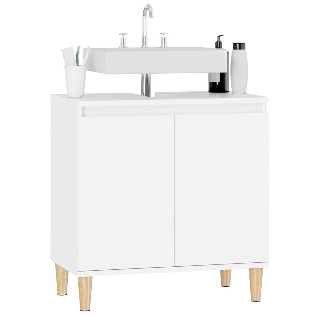 vidaXL Sink Cabinet White 58x33x60 cm Engineered Wood