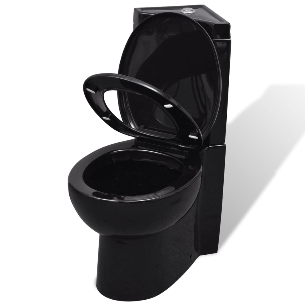 WC Ceramic Toilet Bathroom Corner Toilet Black