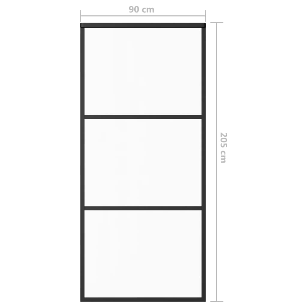 vidaXL Sliding Door with Hardware Set ESG Glass&Aluminium 90x205 cm