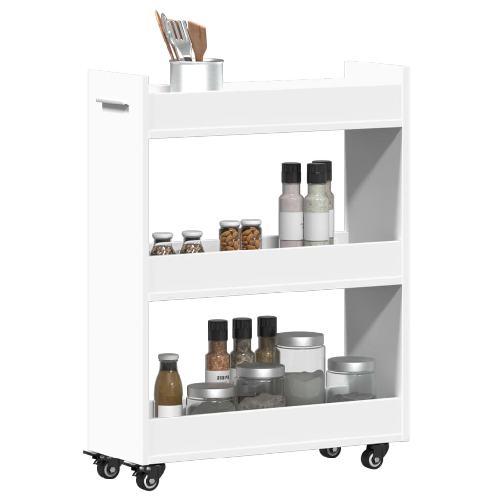 vidaXL Cabinet with Wheels White 60x22x79 cm Engineered Wood