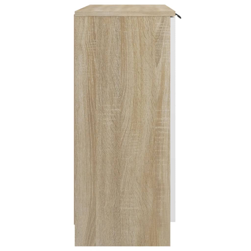 vidaXL Sideboard White and Sonoma Oak Engineered Wood