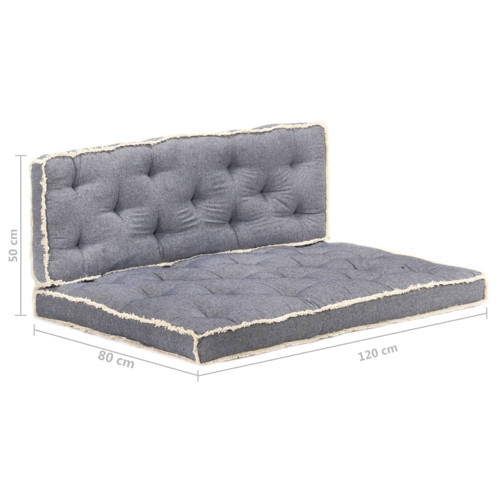 vidaXL 2 Piece Pallet Sofa Cushion Set Blue