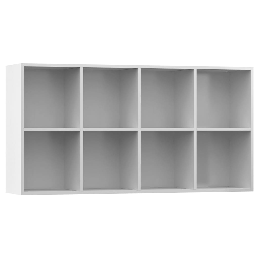vidaXL Book Cabinet/Sideboard High Gloss White 66x30x130 cm Engineered Wood