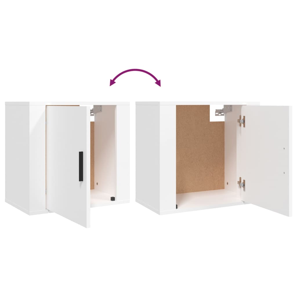 vidaXL Wall-mounted Bedside Cabinet White 50x30x47 cm