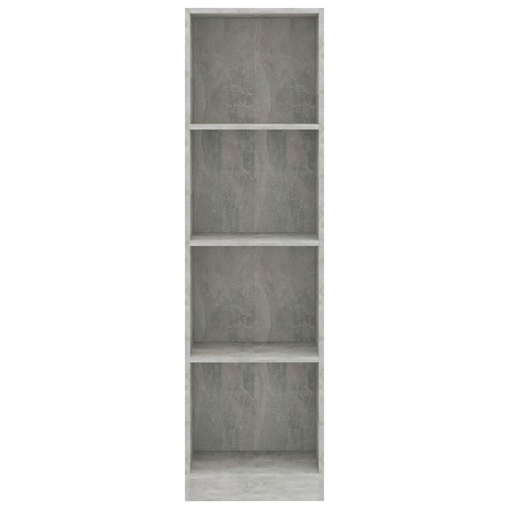 vidaXL 4-Tier Book Cabinet Concrete Grey 40x24x142 cm Engineered Wood