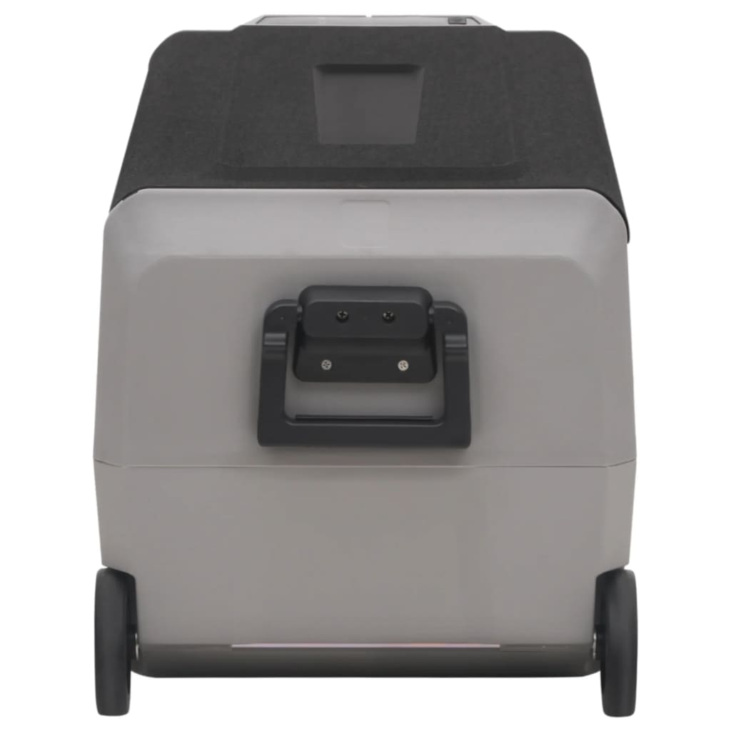 vidaXL Cool Box with Wheel and Adapter Black & Grey 50 L PP & PE
