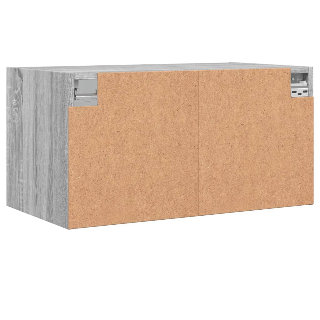 vidaXL Wall Cabinet with Glass Doors Grey Sonoma 68.5x37x35 cm