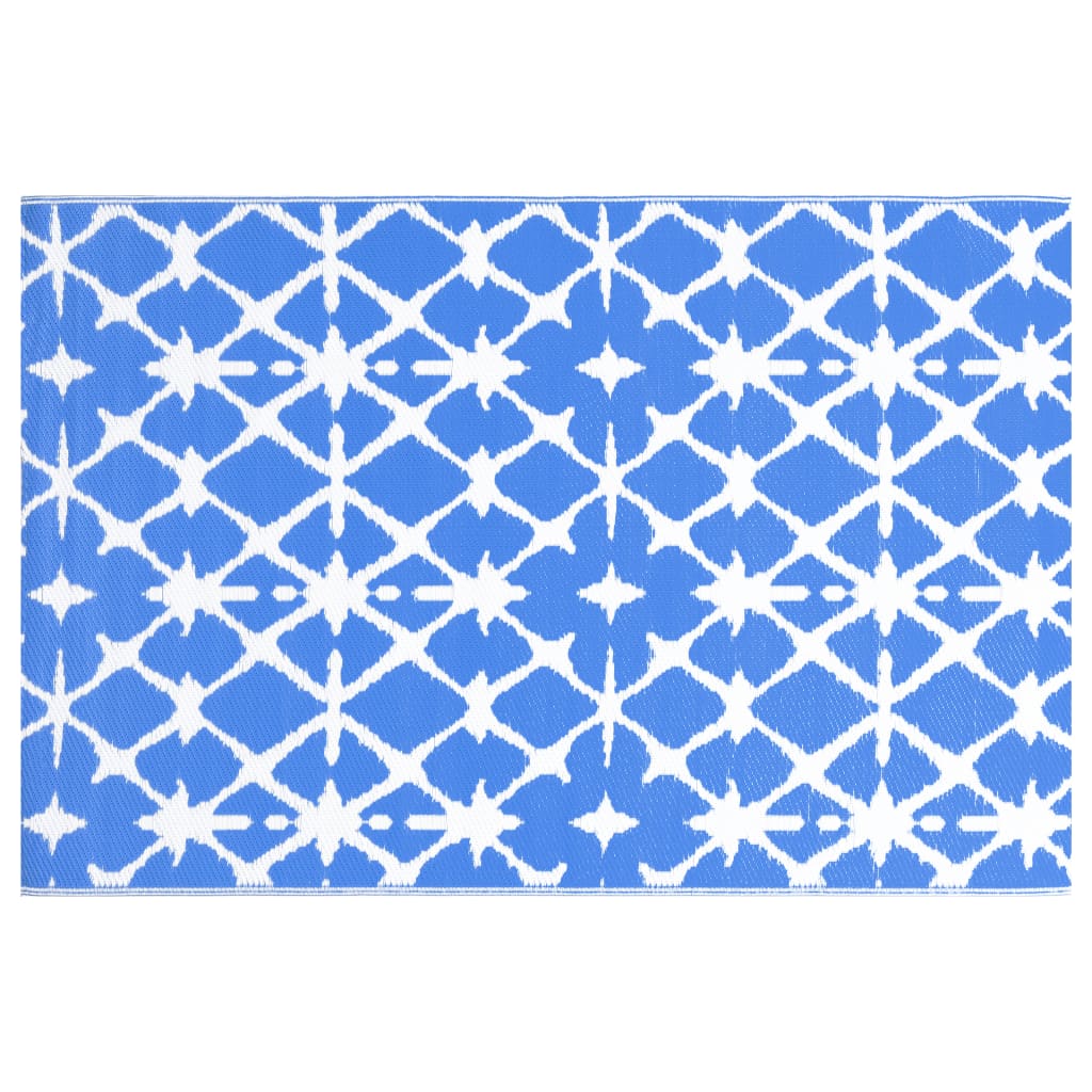 vidaXL Outdoor Carpet Blue and White 120x180 cm PP