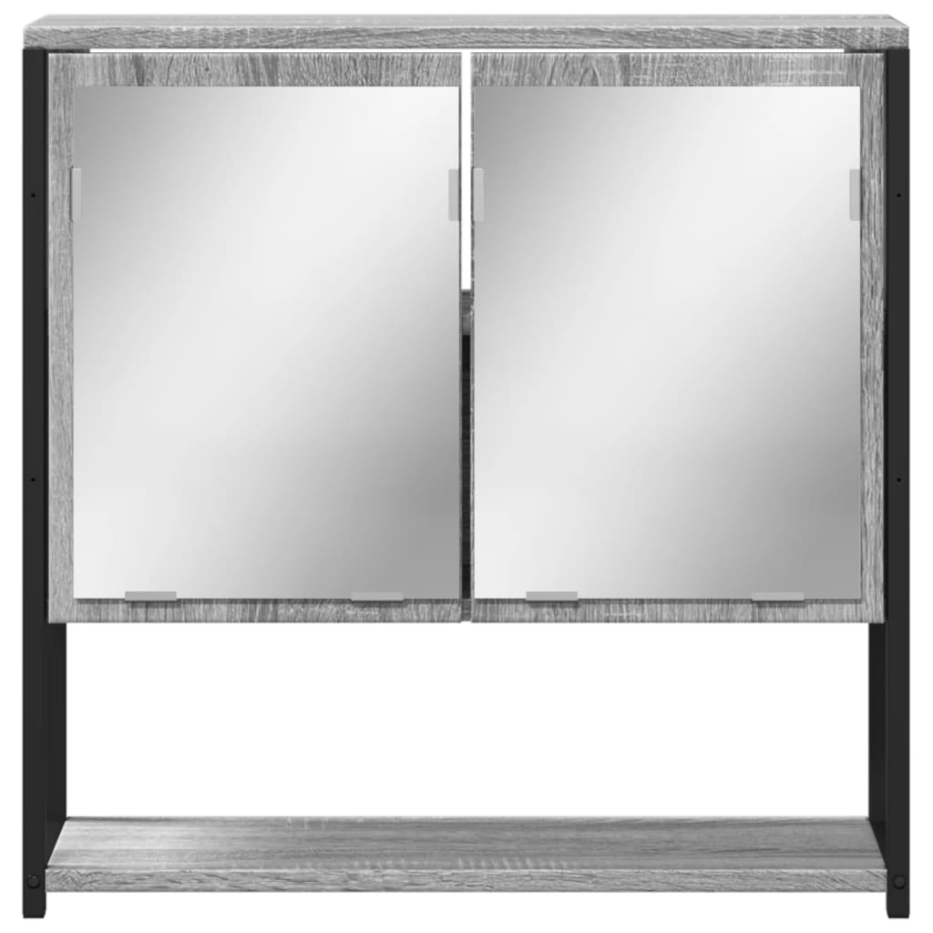 vidaXL Bathroom Mirror Cabinet Grey Sonoma 60x16x60 cm Engineered Wood