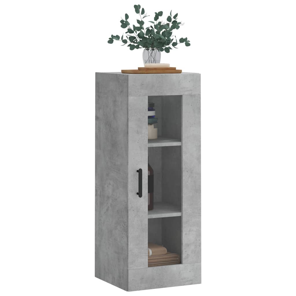 vidaXL Wall Mounted Cabinet Concrete Grey 34.5x34x90 cm