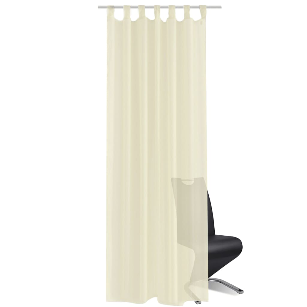 Cream Sheer Curtain 140 x 245 cm 2 pcs