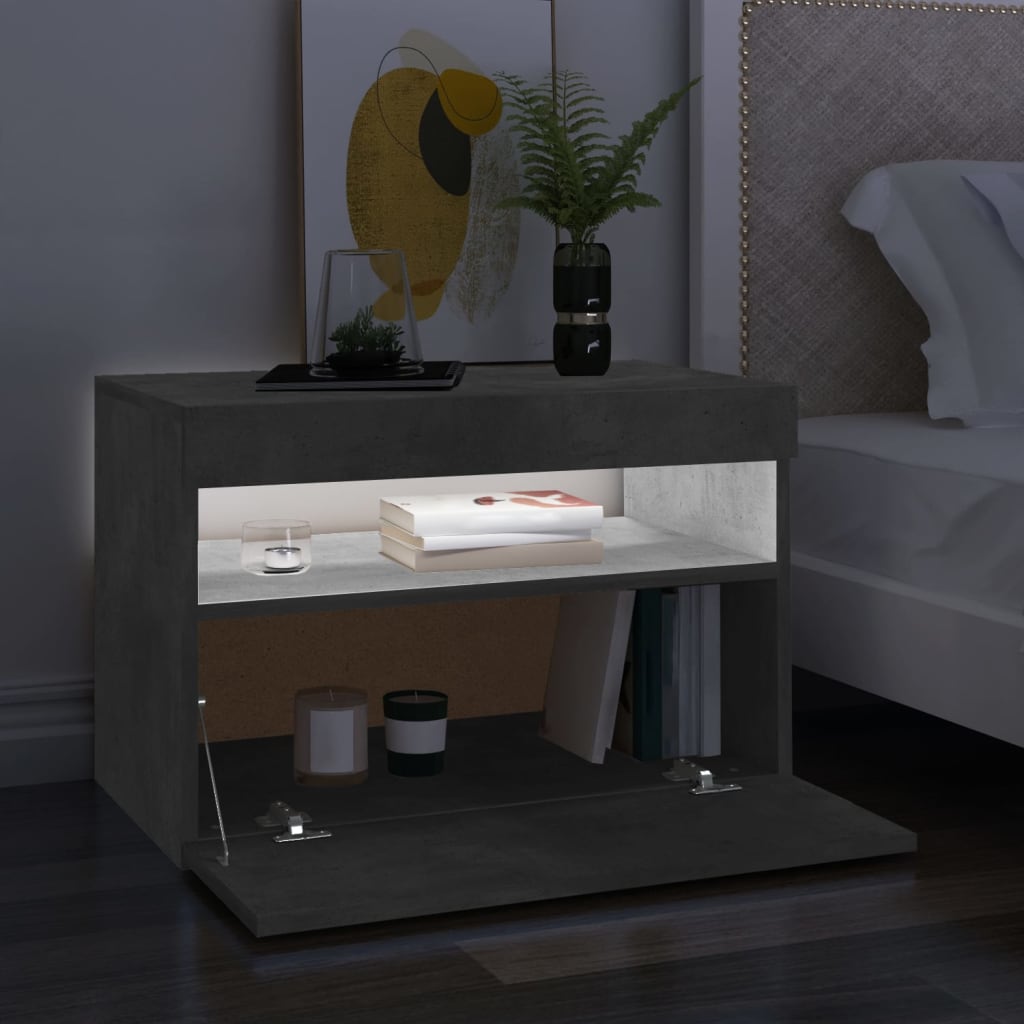 vidaXL TV Cabinet with LED Lights Concrete Grey 60x35x40 cm