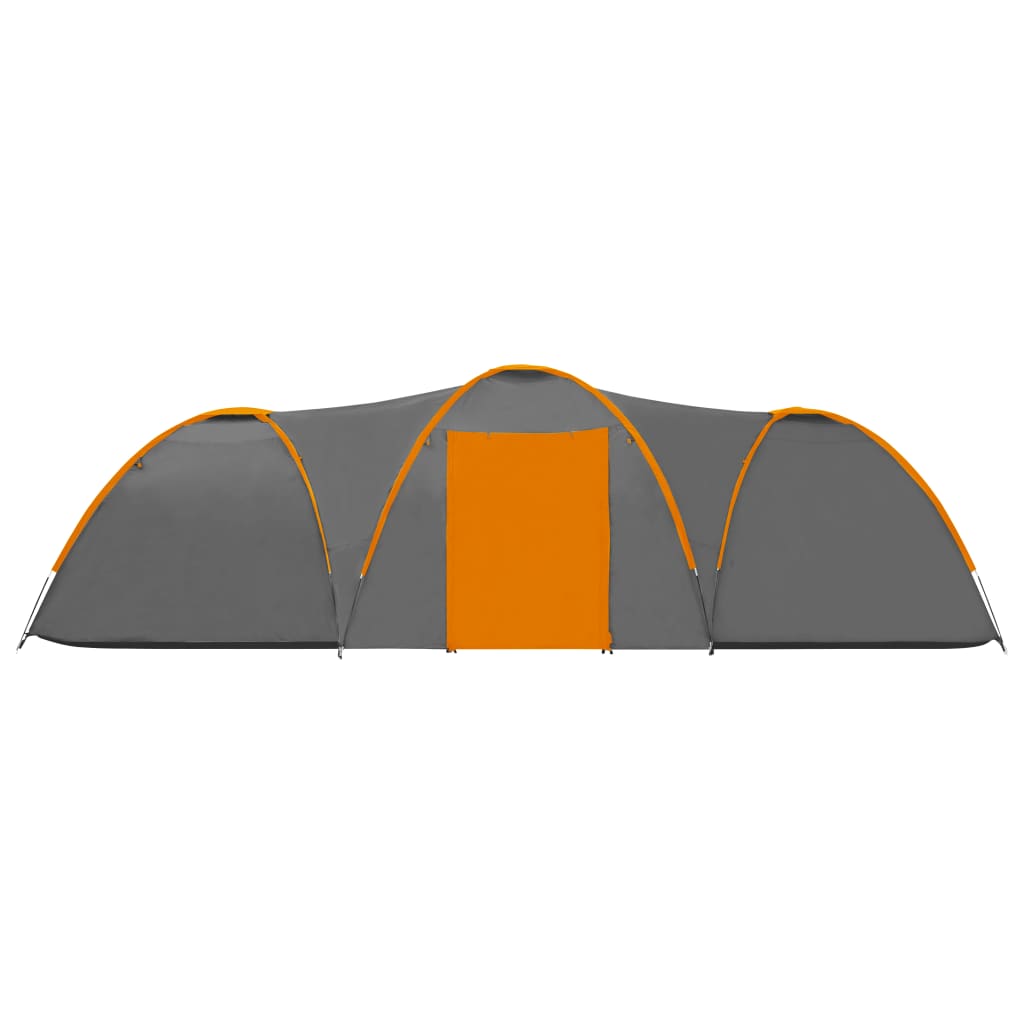 vidaXL Camping Igloo Tent 650x240x190 cm 8 Person Grey and Orange