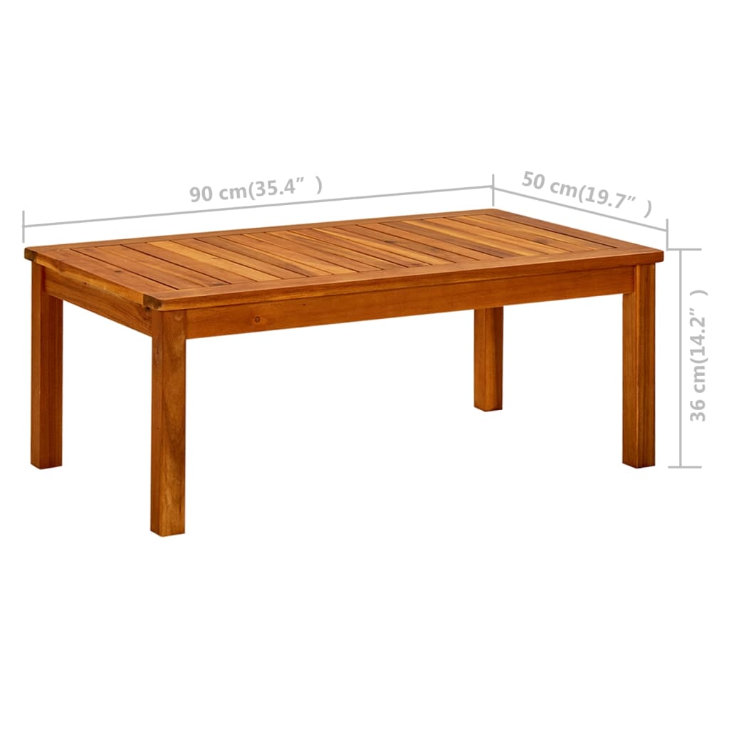 vidaXL Garden Coffee Table 90x50x36 cm Solid Acacia Wood