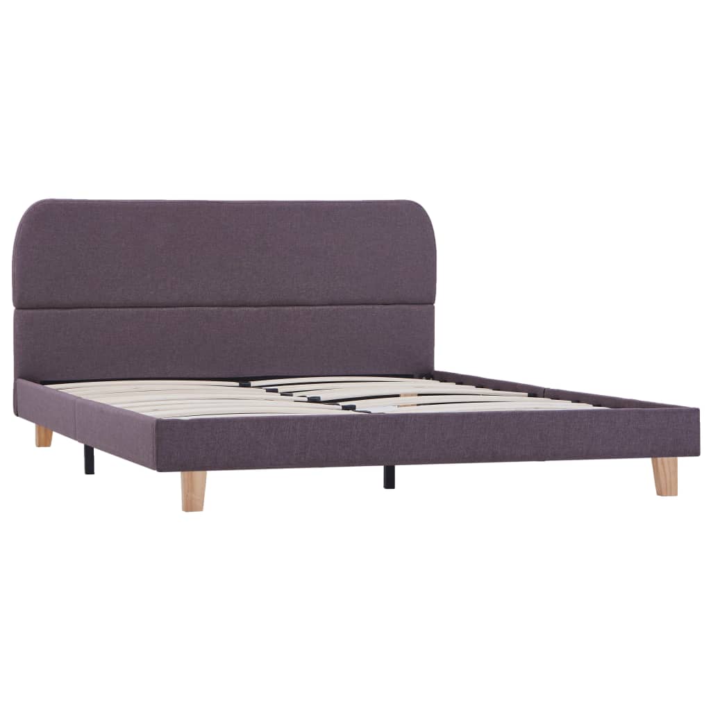 vidaXL Bed Frame Taupe Fabric 135x190 cm Double