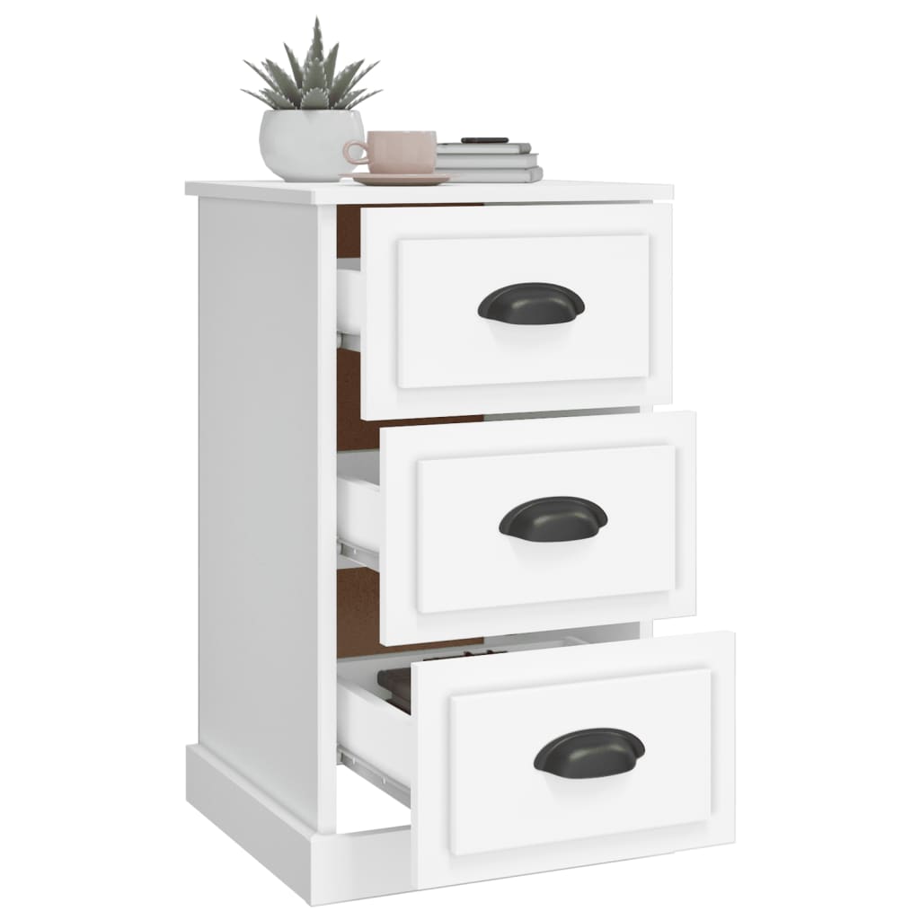 vidaXL Bedside Cabinet White 39x39x67 cm Engineered Wood