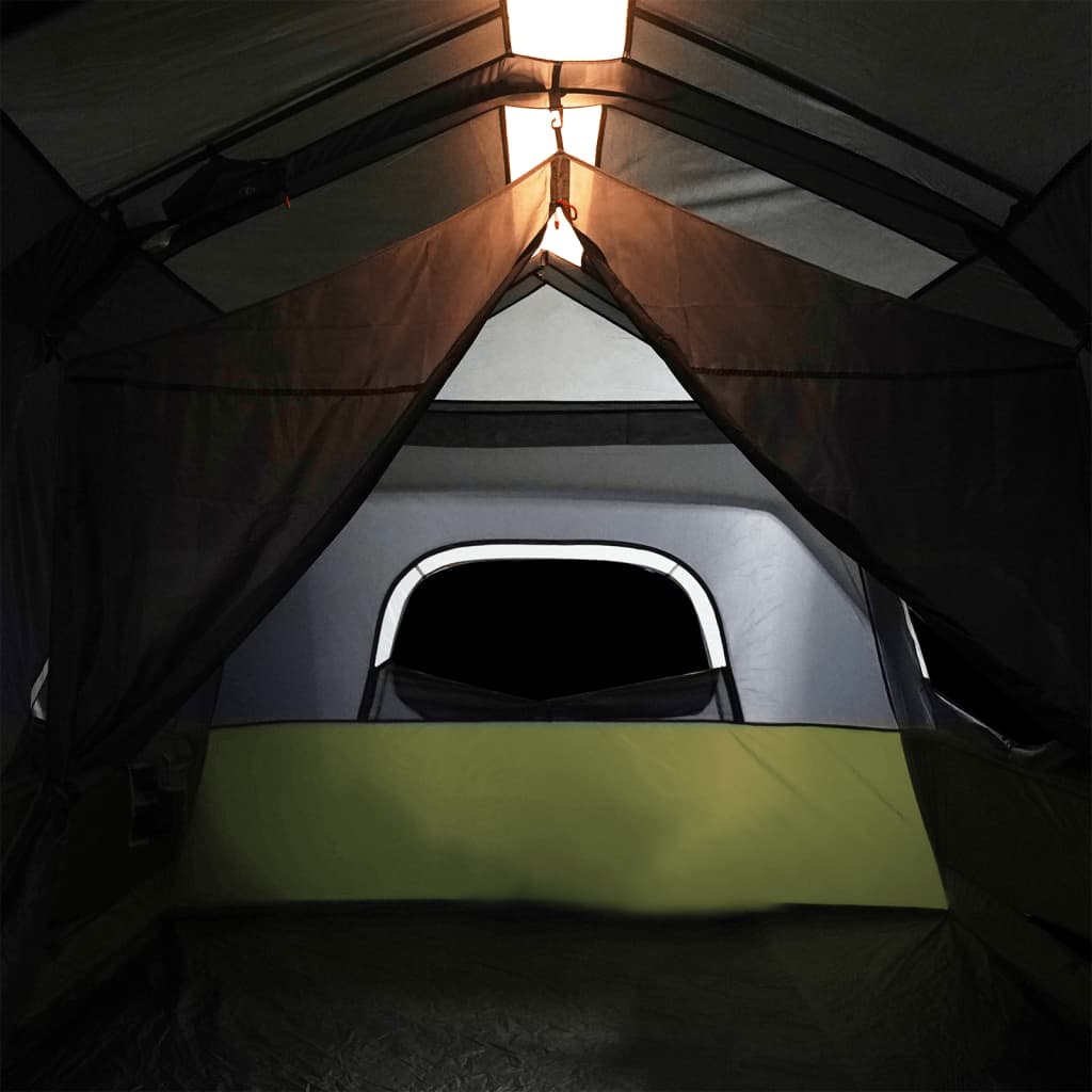 vidaXL Camping Tent with LED Light 9-Person Light Green