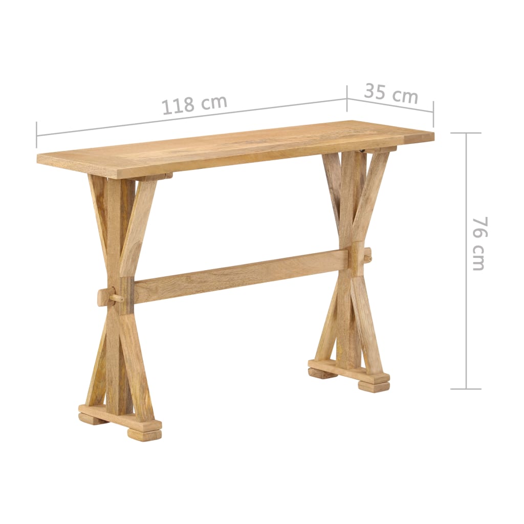 vidaXL Console Table 118x35x76 cm Solid Mango Wood