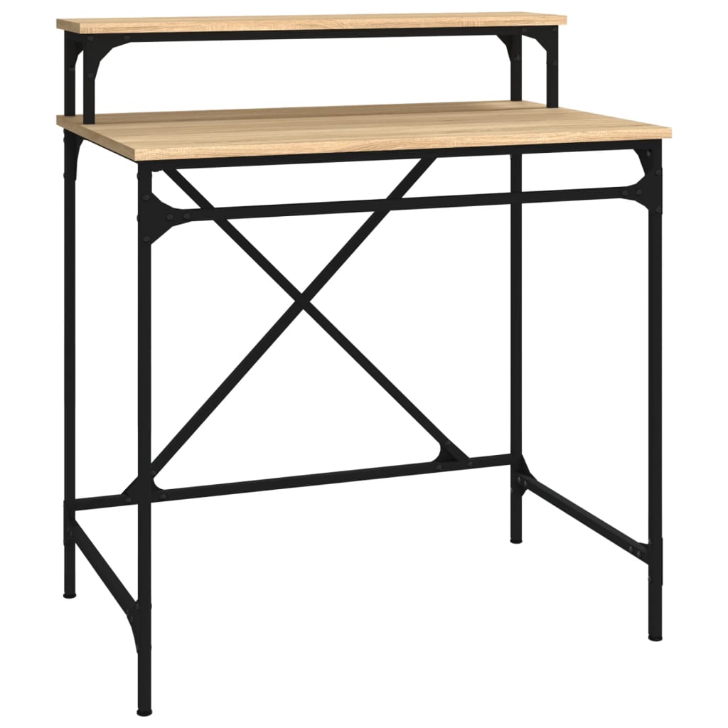 vidaXL Desk Sonoma Oak 80x50x90 cm Engineered Wood and Iron