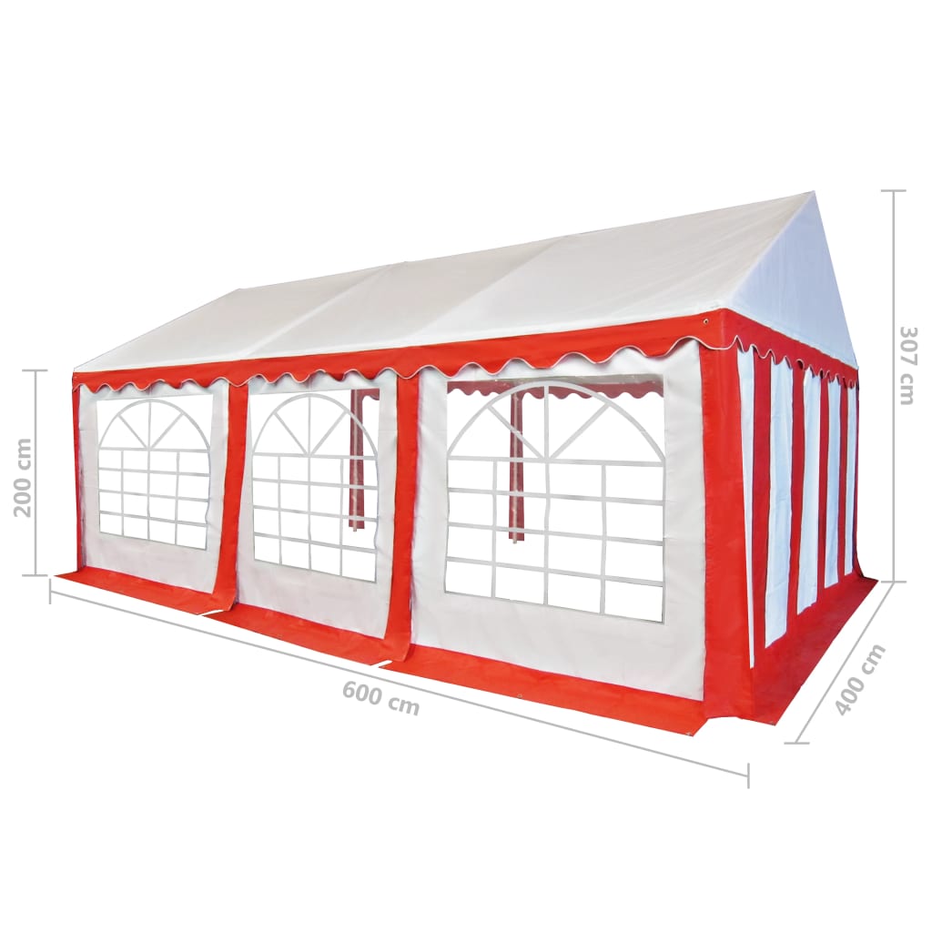 vidaXL Garden Marquee PVC 4x6 m Red and White