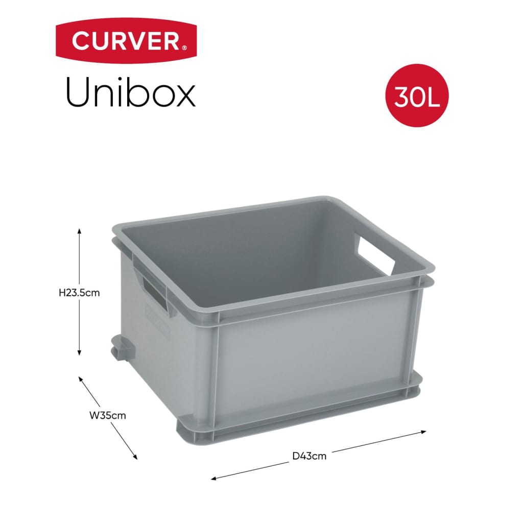 Belofte Kilauea Mountain Handvol Curver Storage Box Unibox 3x30 L Silver | vidaXL.ie