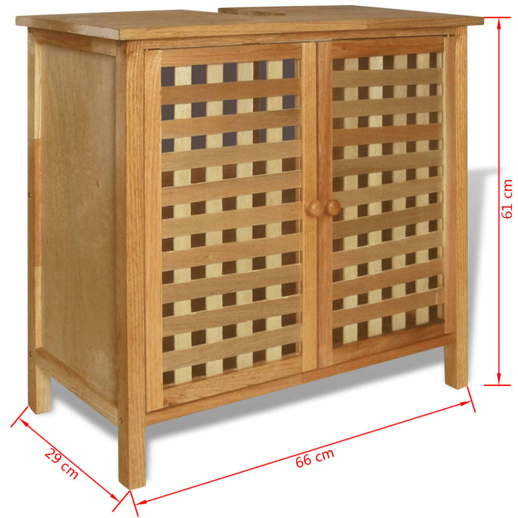 vidaXL Sink Cabinet Solid Walnut Wood 66x29x61 cm