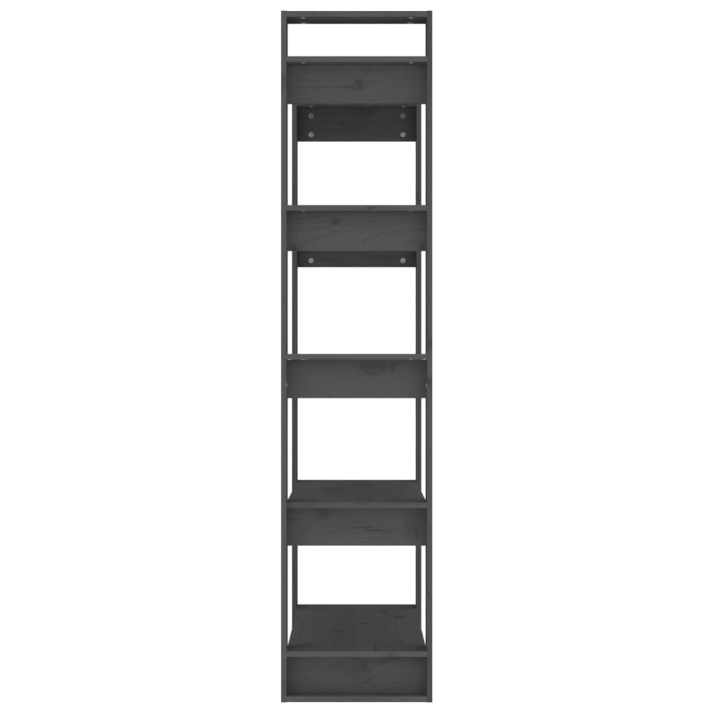 vidaXL Book Cabinet/Room Divider Grey 80x35x160 cm Solid Wood
