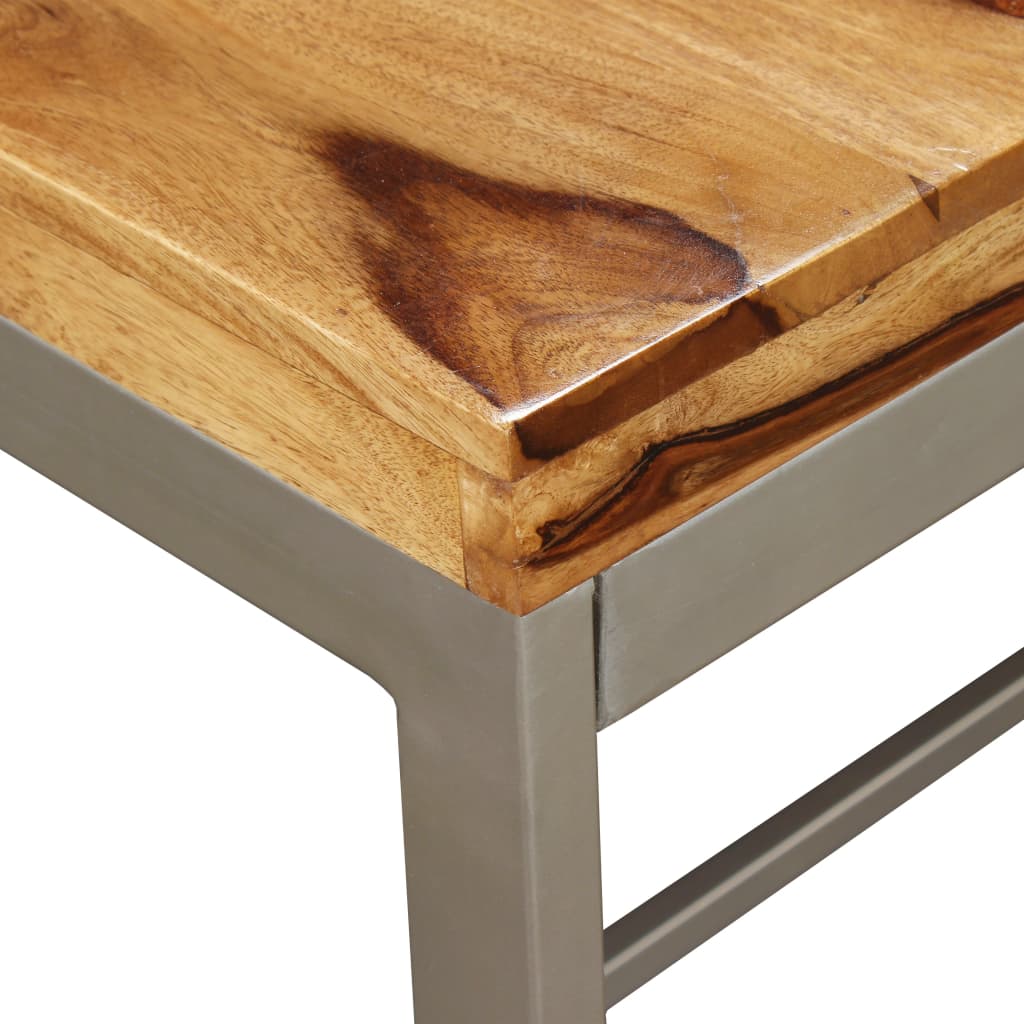vidaXL Dining Table Solid Sheesham Wood and Steel 180 cm