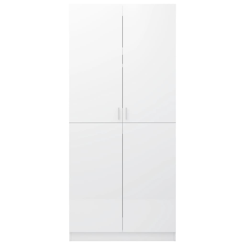 vidaXL Wardrobe High Gloss White 90x52x200 cm Engineered Wood