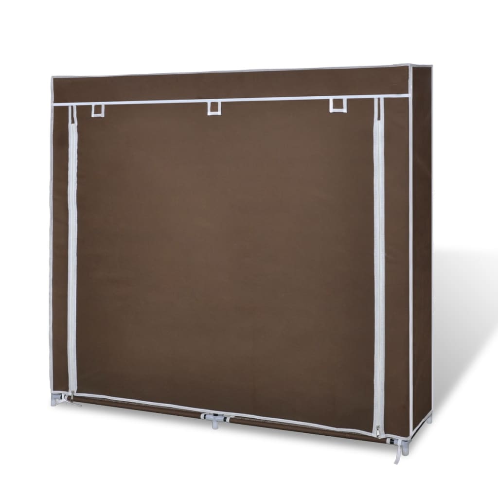 vidaXL Fabric Shoe Cabinet with Cover 115 x 28 x 110 cm Brown