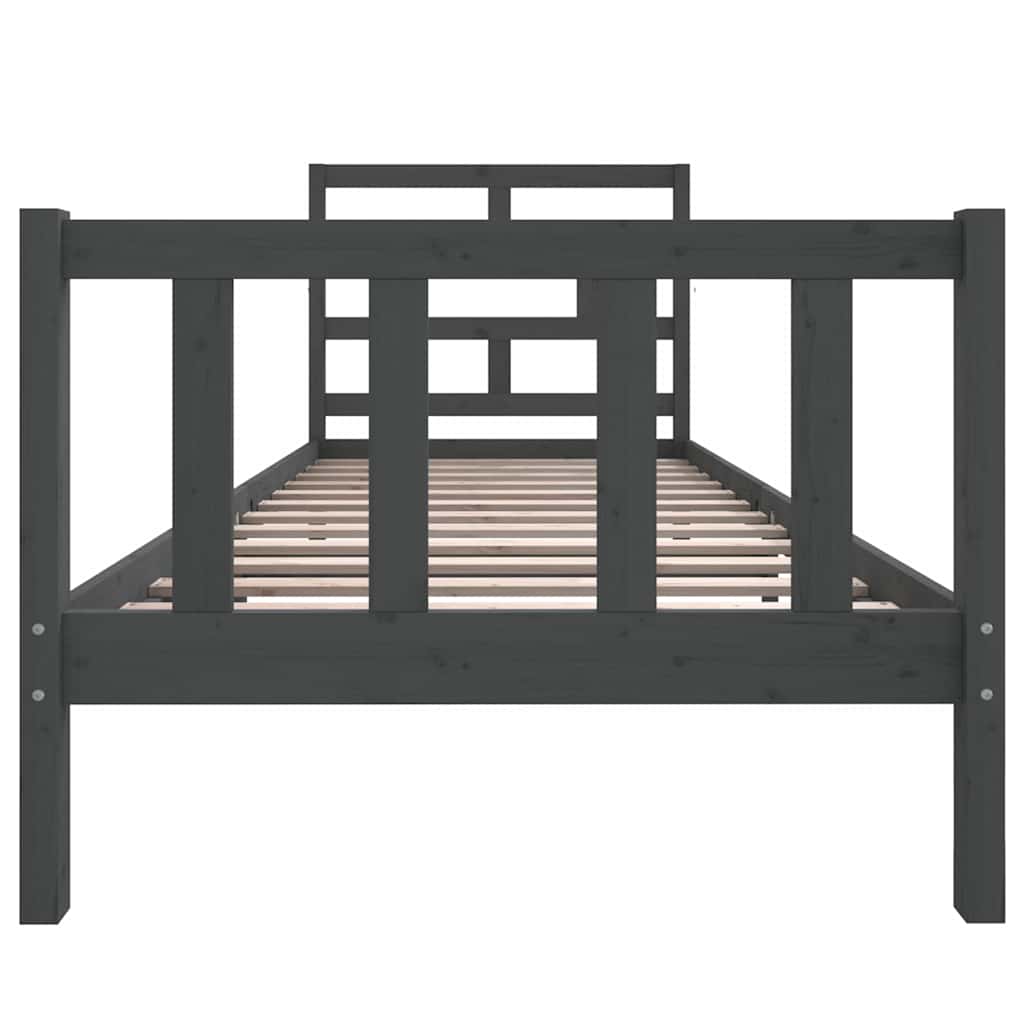 vidaXL Bed Frame Grey Solid Wood Pine 90x200 cm | vidaXL.ie