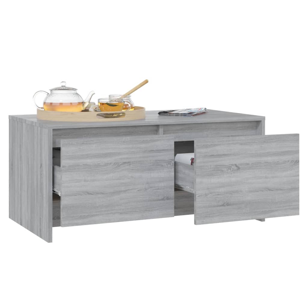 vidaXL Coffee Table Grey Sonoma 90x50x41.5 cm Engineered Wood