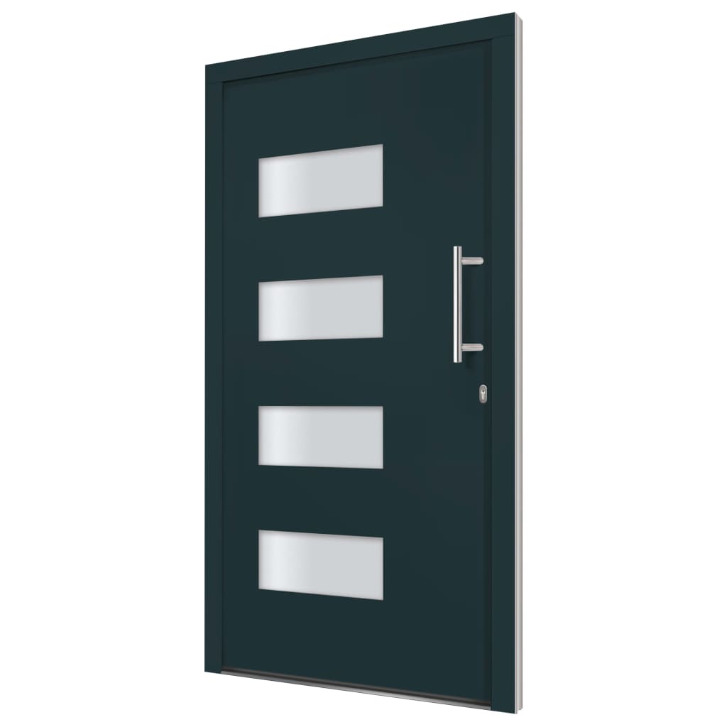 vidaXL Front Door Aluminium and PVC Anthracite 100x210 cm